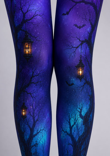 Halloween Gothic Forest Tights Pumpkin Bat Pantyhose L67-23