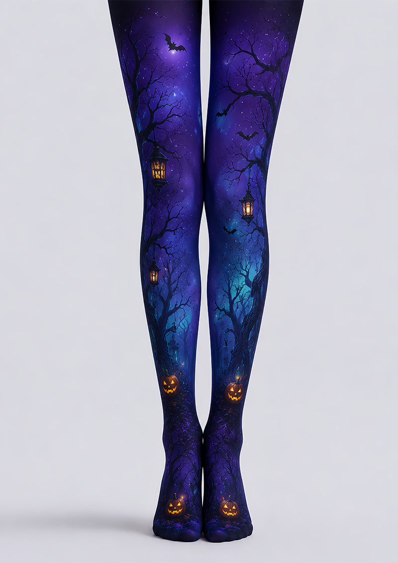 Halloween Gothic Forest Tights Pumpkin Bat Pantyhose L67-23