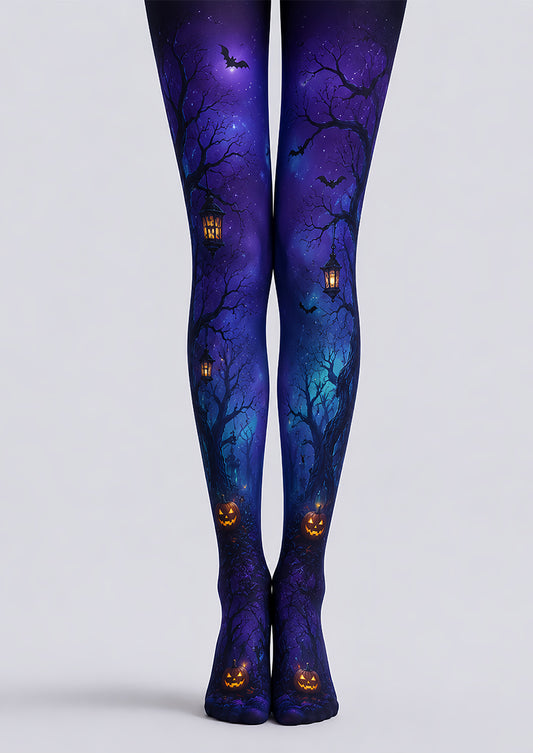 Halloween Gothic Forest Tights Pumpkin Bat Pantyhose L67-23