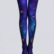 Halloween Gothic Forest Tights Pumpkin Bat Pantyhose L67-23