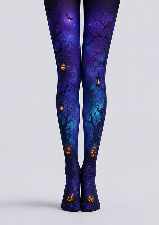 Halloween Gothic Forest Tights Pumpkin Bat Pantyhose L67-23
