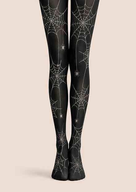 Black Spider Web Halloween Costume Pantyhose L67-25