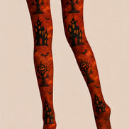 Haunted House Pumpkin Tree Tights Halloween Party Hosiery L67-28