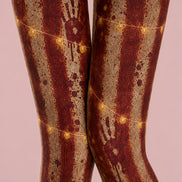 Bloody Handprint Pantyhose Stripe Halloween Patterned Tights L67-3