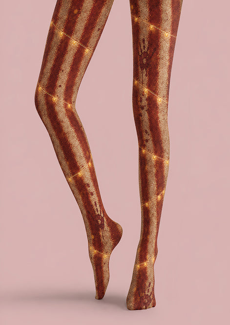 Bloody Handprint Pantyhose Stripe Halloween Patterned Tights L67-3