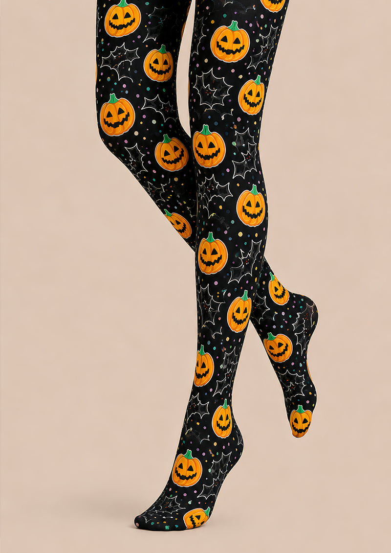 Cartoon Pumpkin Black Bat Halloween Tights Hosiery L67-33