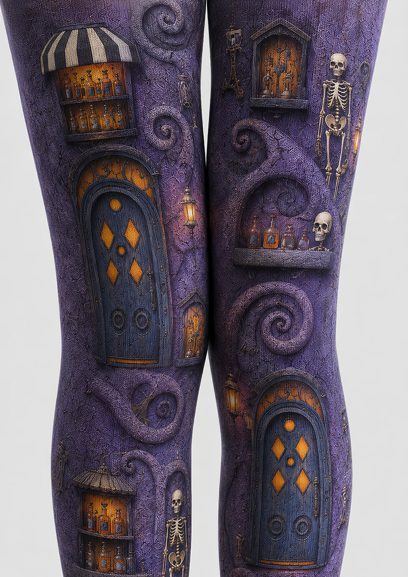 Purple Witch Apothecary Tights Cosplay Pantyhose L67-4