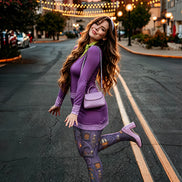 Purple Witch Apothecary Tights Cosplay Pantyhose L67-4