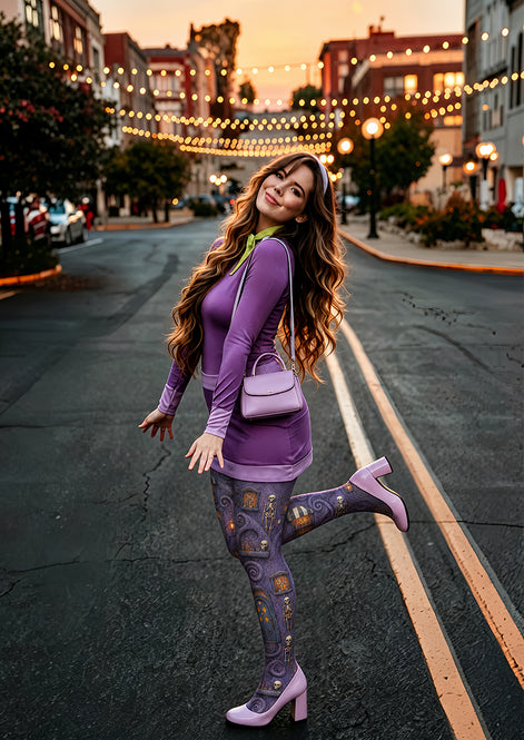 Purple Witch Apothecary Tights Cosplay Pantyhose L67-4