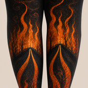 Gothic Flame Patterned Tights Dark Fire Hosiery L67-5