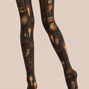 Vintage Mystic Owl Candle Print Tights Pantyhose L67-6