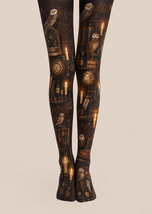 Dark Academia Owl Pantyhose Halloween Fashion Cosplay Hosiery L67-6