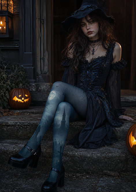 Gothic Cemetery Halloween Tights Cosplay Pantyhose L67-7