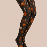 Pumpkin Skull Black Tights Halloween Party Pantyhose L67-9