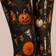 Pumpkin Skull Black Tights Halloween Party Pantyhose L67-9