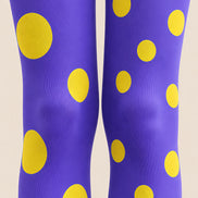 Purple Yellow Polka Dot Patterned Tights Pantyhose L68-1