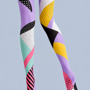 Abstract Color Block Pantyhose Pop Art Colorful Tights L68-10