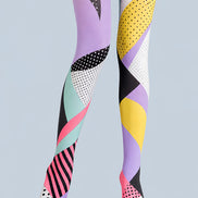 Abstract Color Block Pantyhose Pop Art Colorful Tights L68-10