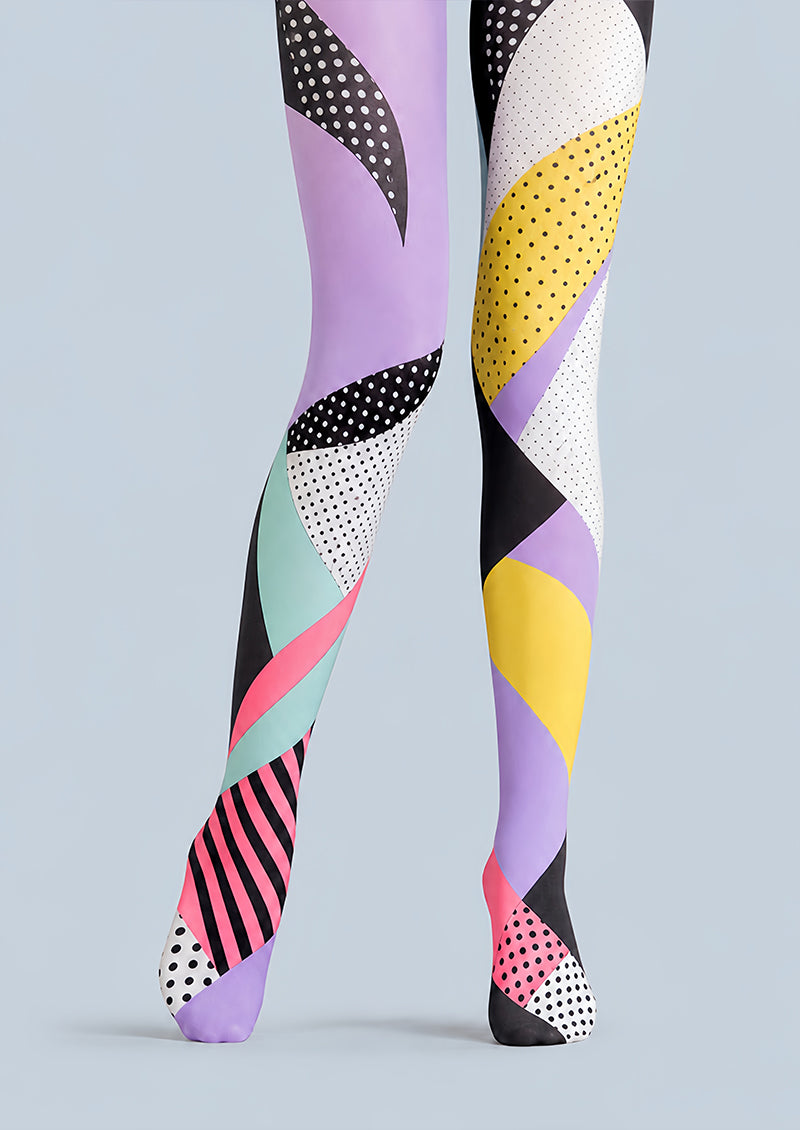 Abstract Color Block Pantyhose Pop Art Colorful Tights L68-10