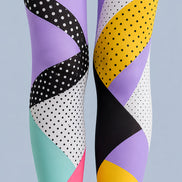 Abstract Color Block Pantyhose Pop Art Colorful Tights L68-10