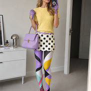 Abstract Color Block Pantyhose Pop Art Colorful Tights L68-10