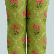 Small Floral Green Patterned Tights Pantyhose L68-103
