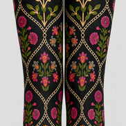 Boho Floral Diamond Tights Hosiery Pantyhose L68-106