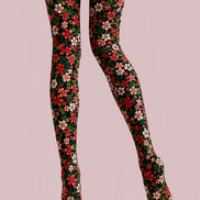 Ditsy Garden Floral Print Tights Hosiery Pantyhose L68-107