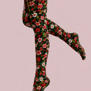 Ditsy Garden Floral Print Tights Hosiery Pantyhose L68-107