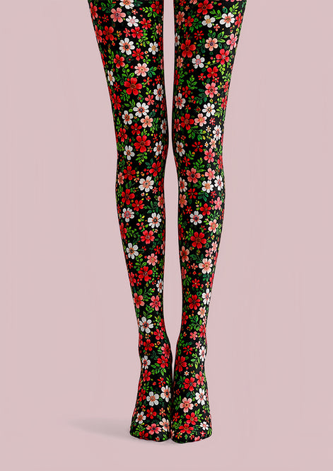 Ditsy Garden Floral Print Tights Hosiery Pantyhose L68-107
