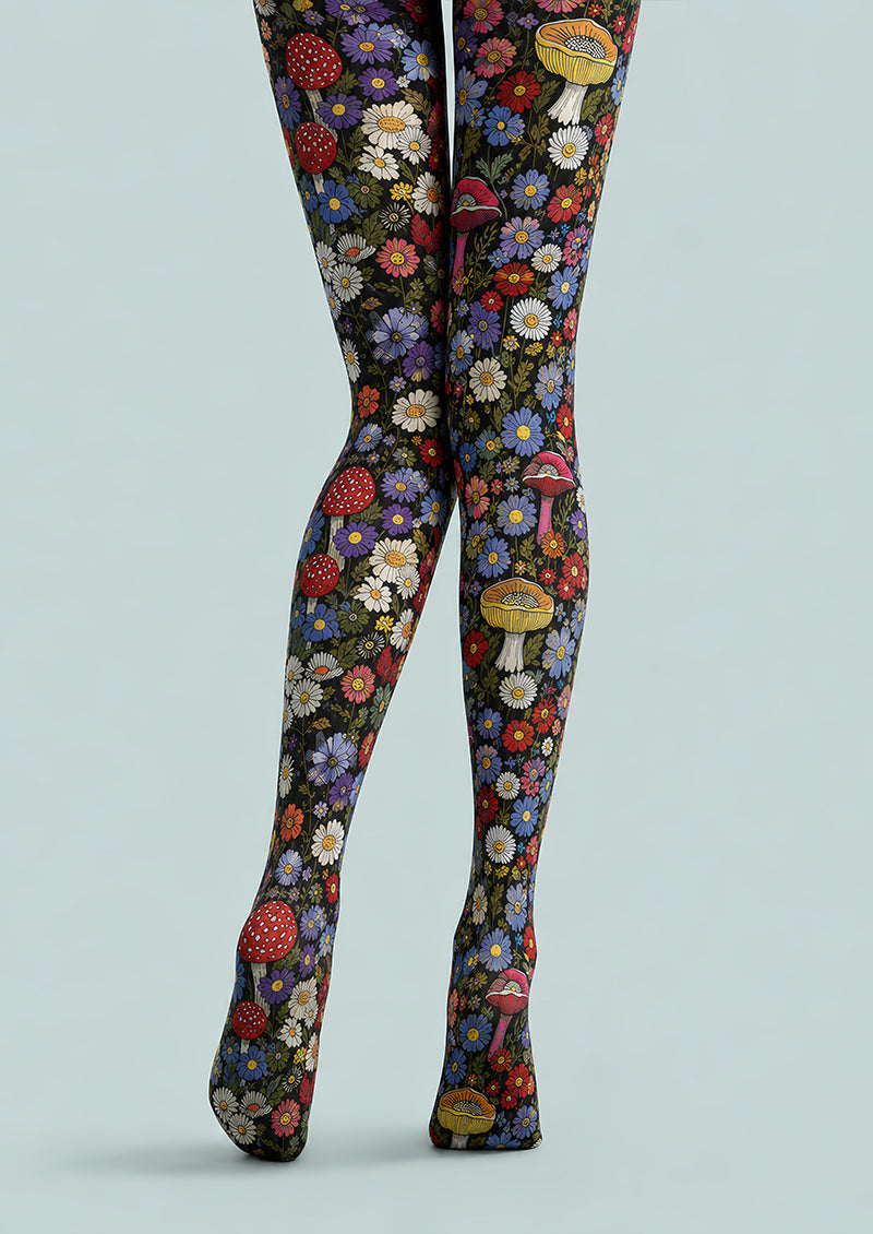 Woodland Bloom Floral Print Tights Hosiery Pantyhose L68-109