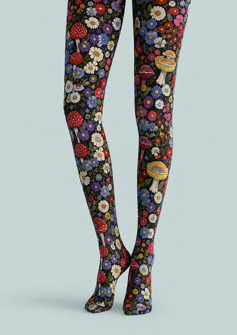 Woodland Bloom Floral Print Tights Hosiery Pantyhose L68-109