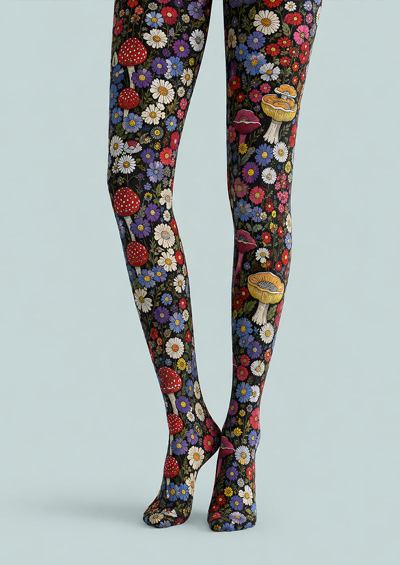 Woodland Bloom Floral Print Tights Hosiery Pantyhose L68-109