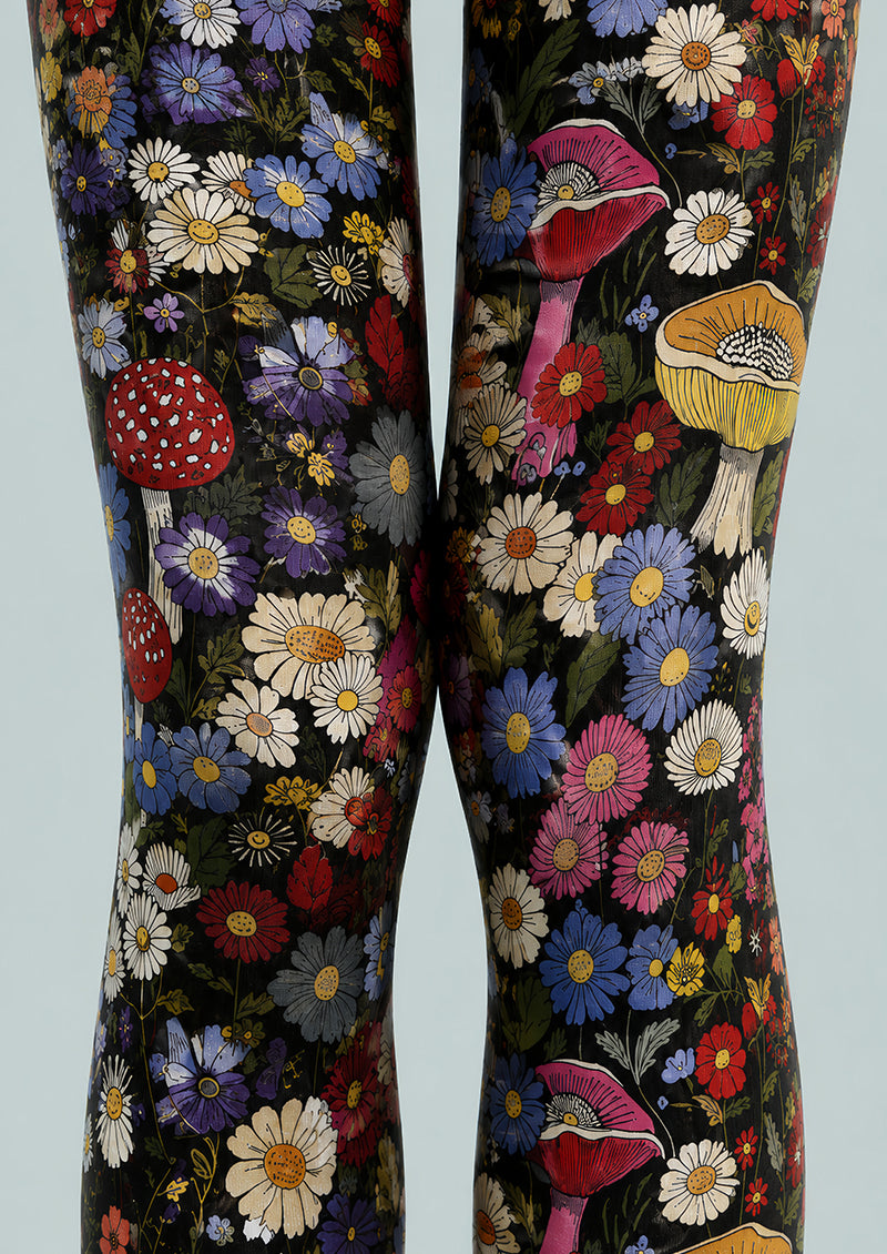 Woodland Bloom Floral Print Tights Hosiery Pantyhose L68-109