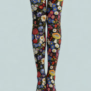 Woodland Bloom Floral Print Tights Hosiery Pantyhose L68-109