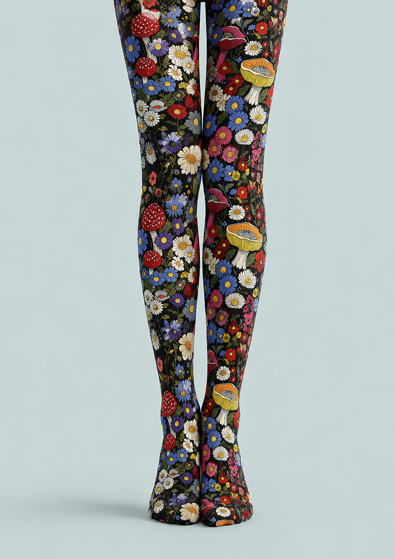 Woodland Bloom Floral Print Tights Hosiery Pantyhose L68-109