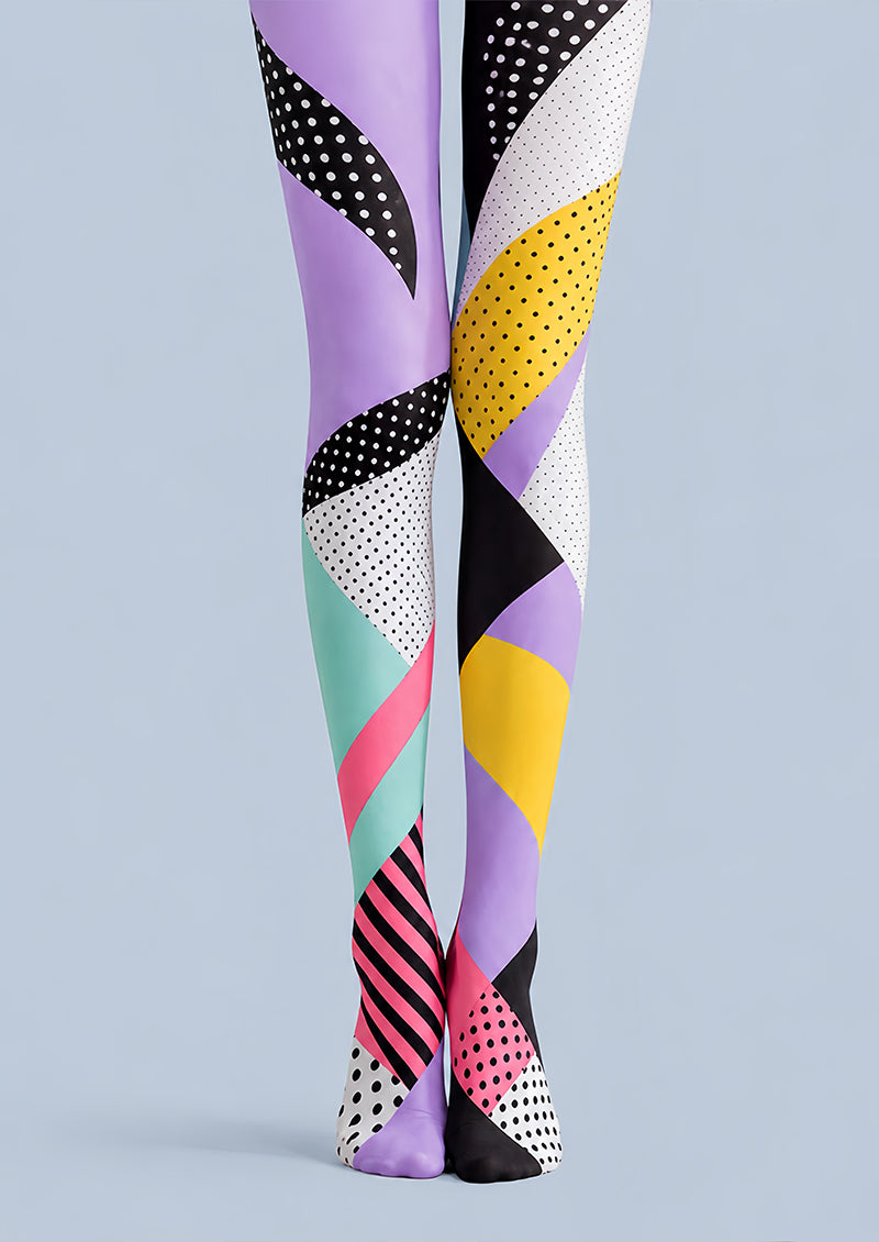 Abstract Color Block Pantyhose Pop Art Colorful Tights L68-10