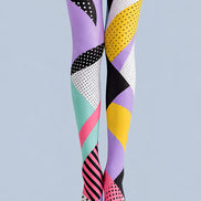 Abstract Color Block Pantyhose Pop Art Colorful Tights L68-10