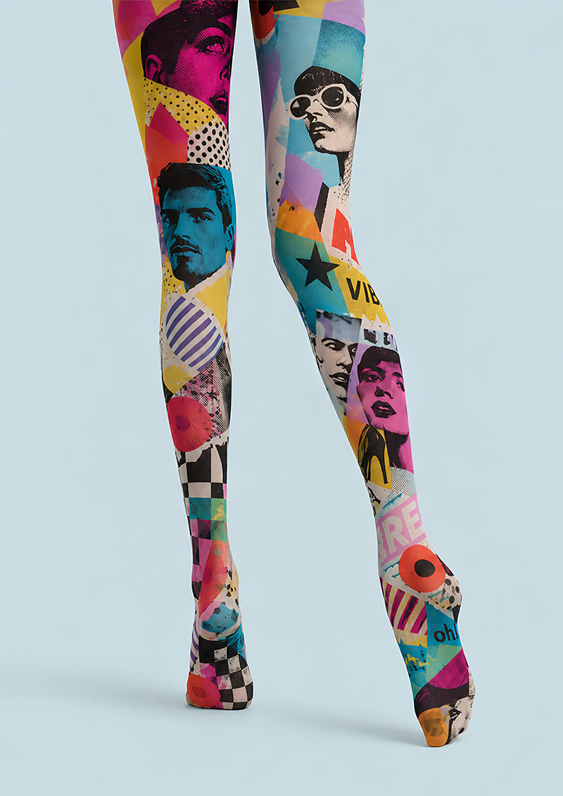 Pop Art Magazine Collage Tights Fashion Pantyhose L68-11