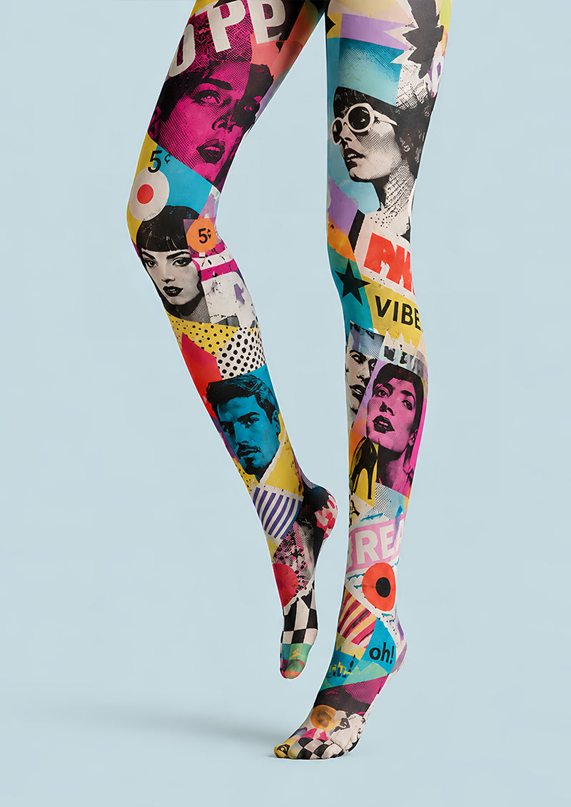 Pop Art Magazine Collage Tights Fashion Pantyhose L68-11