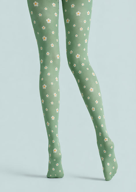 Daisy Bloom Floral Tights Hosiery Pantyhose L68-110