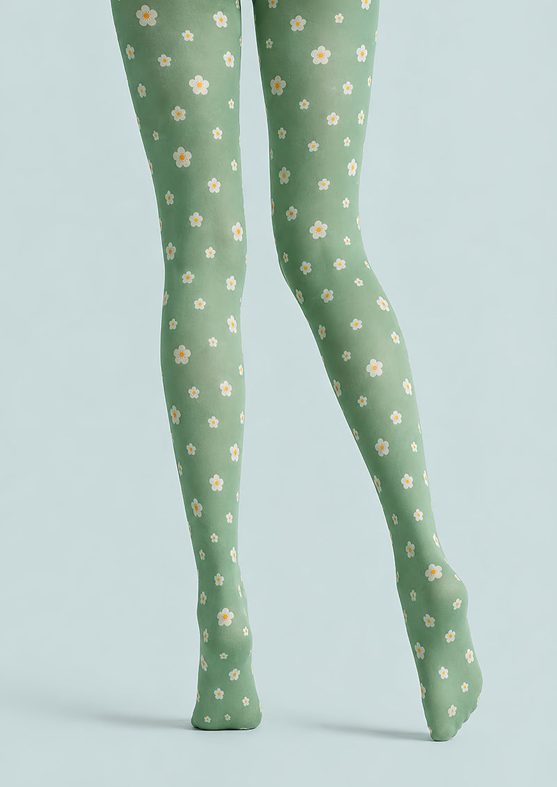 Daisy Bloom Floral Tights Hosiery Pantyhose L68-110