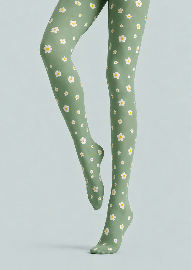 Daisy Bloom Floral Tights Hosiery Pantyhose L68-110