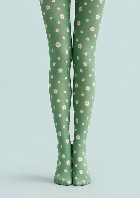 Daisy Bloom Floral Tights Hosiery Pantyhose L68-110