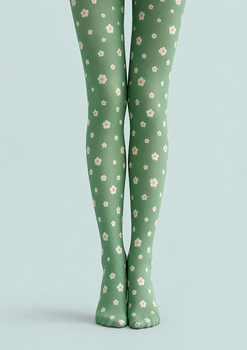 Daisy Bloom Floral Tights Hosiery Pantyhose L68-110