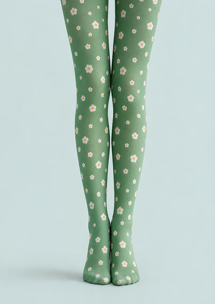 Daisy Bloom Floral Tights Hosiery Pantyhose L68-110