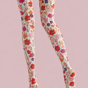 Wild Garden Floral Print Tights Hosiery Pantyhose L68-111