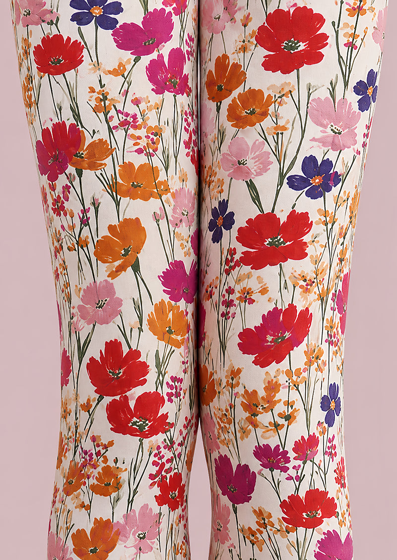 Wild Garden Floral Print Tights Hosiery Pantyhose L68-111