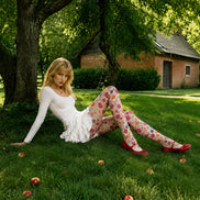 Wild Garden Floral Print Tights Hosiery Pantyhose L68-111