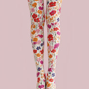 Wild Garden Floral Print Tights Hosiery Pantyhose L68-111